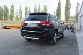 6 999 р. Защита заднего бампера из трубы d76 Slitkoff (короткая) Jeep Grand Cherokee WK2 дорестайлинг (2010-2013) (Цвет: серебристый)  с доставкой в г. Набережные‑Челны. Увеличить фотографию 5