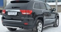 13 899 р. Одинарная защита заднего бампера из трубы диаметром 63 мм SLITKOFF  Jeep Grand Cherokee  WK2 (2010-2013) дорестайлинг  с доставкой в г. Набережные‑Челны. Увеличить фотографию 3