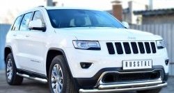 22 499 р. Защита переднего бампера (2 трубыØ76 и 63 мм, нержавейка) SLITKOFF  Jeep Grand Cherokee  WK2 (2013-2018) 1-ый рестайлинг  с доставкой в г. Набережные‑Челны. Увеличить фотографию 3