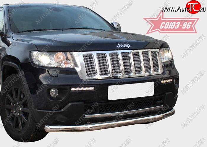 16 739 р. Защита переднего бампера одинарная Souz-96 (d76) Jeep Grand Cherokee WK2 дорестайлинг (2010-2013)  с доставкой в г. Набережные‑Челны