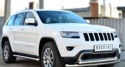 15 799 р. Защита порогов из круглой трубы диаметром 63 мм Russtal Jeep Grand Cherokee WK2 дорестайлинг (2010-2013) (Защита порогов с со скосами на торцах (вариант 1))  с доставкой в г. Набережные‑Челны. Увеличить фотографию 4