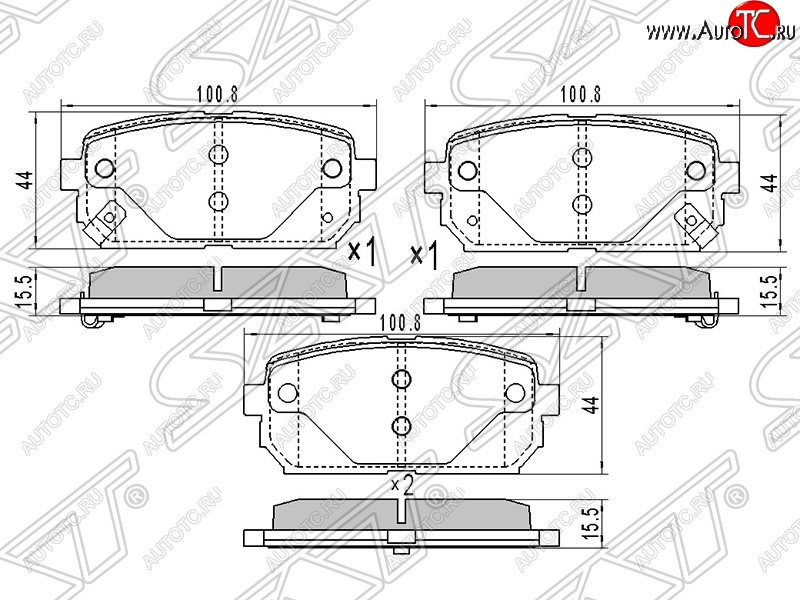 799 р. Колодки тормозные SAT (задние)  KIA Carens ( FC, RS,  UN) (1999-2013) дорестайлинг, рейсталинг  с доставкой в г. Набережные‑Челны