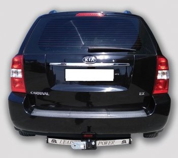 10 999 р. Фаркоп (VQ) Лидер Плюс (с нержавеющей пластиной)  KIA Carnival  VQ (2005-2014) минивэн дорестайлинг, минивэн рестайлинг (Шар тип F(N))  с доставкой в г. Набережные‑Челны. Увеличить фотографию 1