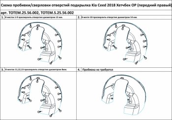 7 699 р. Правый подкрылок передний TOTEM (с шумоизоляцией) KIA Ceed 3 CD хэтчбэк (2018-2025)  с доставкой в г. Набережные‑Челны. Увеличить фотографию 2