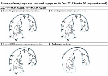 Правый подкрылок передний TOTEM (с шумоизоляцией) KIA Ceed 3 CD универсал (2018-2025)