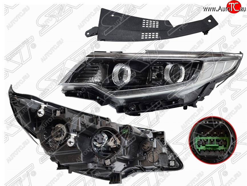 18 299 р. Левая передняя фара SAT KIA Optima 4 JF дорестайлинг седан (2016-2018) (Галоген, LED, комплектация GT)  с доставкой в г. Набережные‑Челны