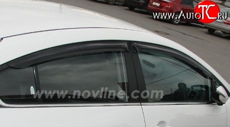 593 р. Комплект дефлекторов окон (ветровиков) 4 шт. Novline KIA Cerato 2 TD седан (2008-2013)  с доставкой в г. Набережные‑Челны