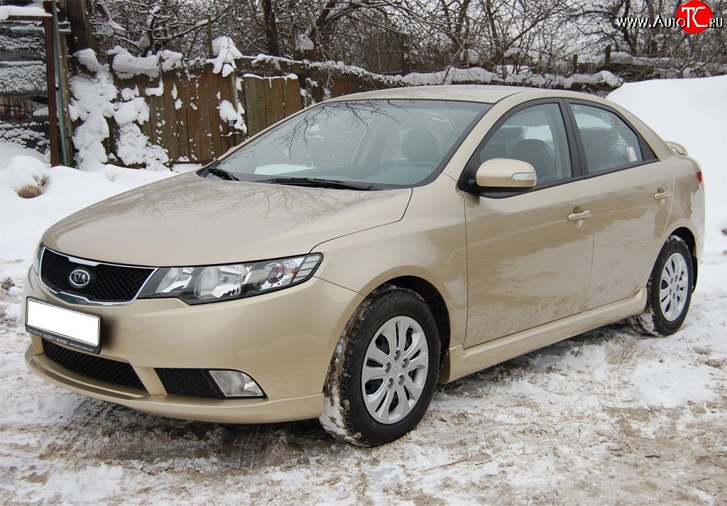 4 599 р. Накладка на передний бампер GT Dynamics KIA Cerato 2 TD седан (2008-2013) (Неокрашенная)  с доставкой в г. Набережные‑Челны