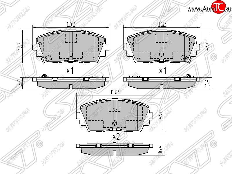 1 029 р. Колодки тормозные SAT (передние)  KIA Picanto ( 2 TA хэтчбэк 5 дв.,  2 TA хэтчбэк 3 дв.) (2011-2015) дорестайлинг, дорестайлинг  с доставкой в г. Набережные‑Челны