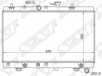 Радиатор двигателя SAT (трубчатый, 1.3/1.5, АКПП) KIA Rio 1 DC дорестайлинг седан (2000-2002)