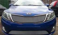 1 539 р. Нижняя сетка на бампер Russtal (хром) KIA Rio 3 QB дорестайлингхэтчбек5дв. (2011-2015)  с доставкой в г. Набережные‑Челны. Увеличить фотографию 2