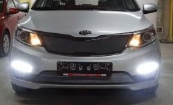 Нижняя сетка на бампер Russtal (хром) KIA Rio 3 QB рестайлингхэтчбек5дв. (2015-2017)