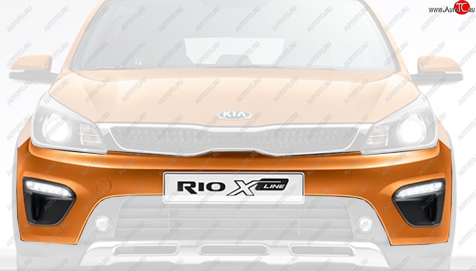 17 849 р. Бампер передний Оригинал (верхняя часть) KIA Rio X-line (2017-2021) (Неокрашенный)  с доставкой в г. Набережные‑Челны