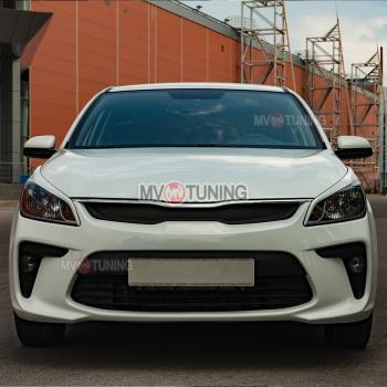 Реснички на фары MV-Tuning KIA (КИА) Rio (Рио) ( 4 FB,  4 YB) (2016-2020) 4 FB, 4 YB дорестайлинг седан, дорестайлинг, хэтчбэк