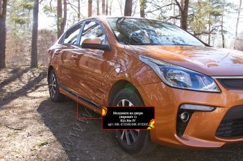 3 599 р. Молдинги дверей RA (№1, комплект 4 шт.)  KIA Rio  4 FB (2016-2024) дорестайлинг седан, рестайлинг седан (Поверхность глянец (под окраску), Неокрашенные)  с доставкой в г. Набережные‑Челны. Увеличить фотографию 3