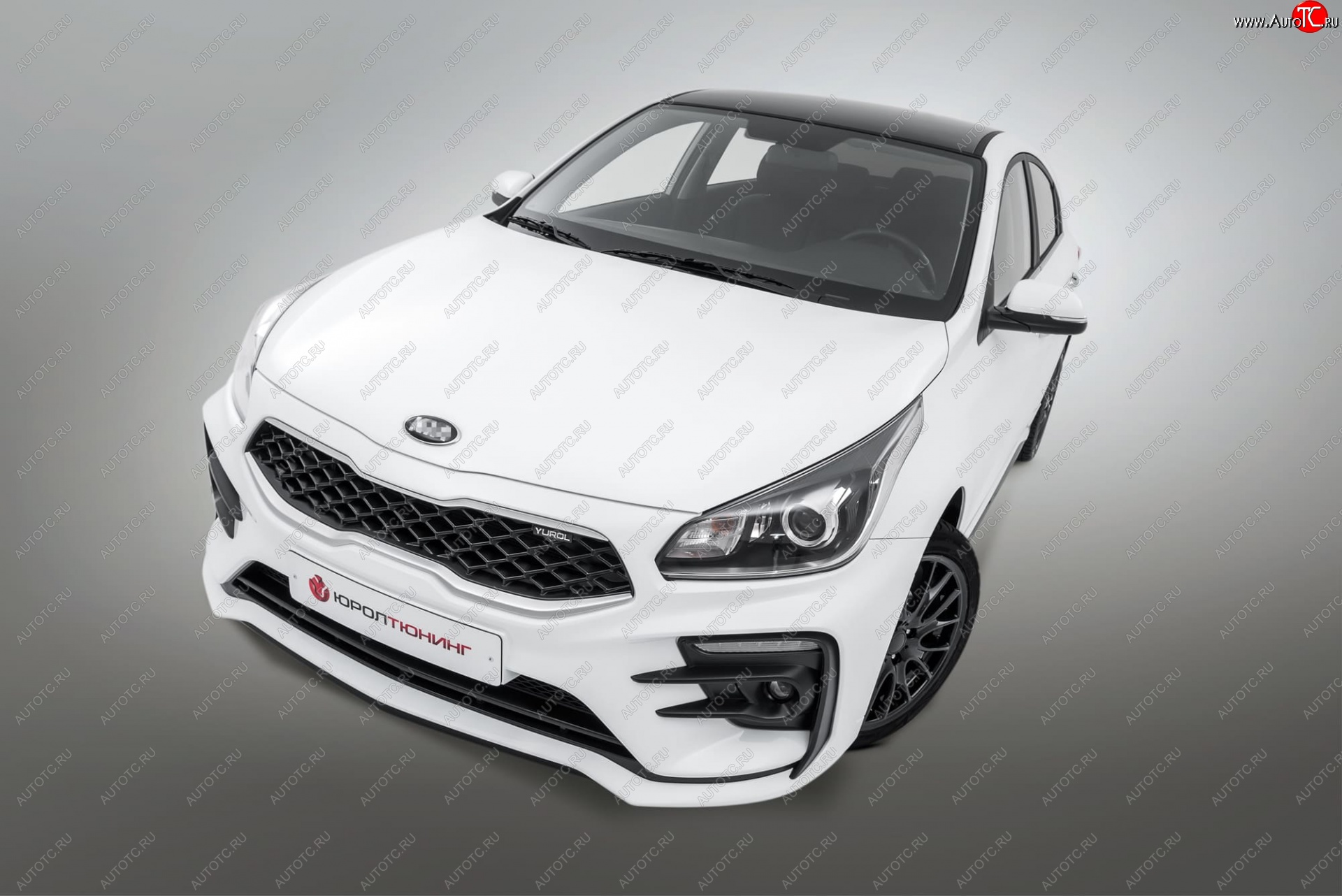 20 799 р. Передний бампер Kudos LUX KIA Rio 4 FB дорестайлинг седан (2016-2020) (Под прямоугольные ДХО с ПТФ, Неокрашенный)  с доставкой в г. Набережные‑Челны