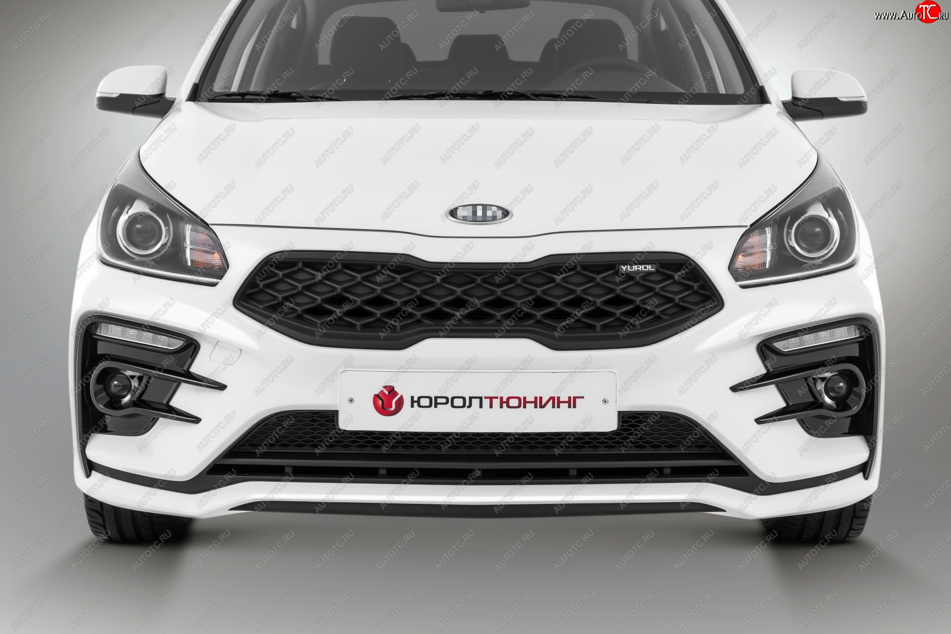 17 999 р. Передний бампер Kudos Romb KIA Rio 4 FB дорестайлинг седан (2016-2020) (Под прямоугольные ДХО с ПТФ, Неокрашенный)  с доставкой в г. Набережные‑Челны