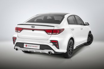 17 999 р. Задний бампер Kudos  KIA Rio  4 FB (2016-2020) дорестайлинг седан (Под парктроник и раздвоенный глушитель, Неокрашенный)  с доставкой в г. Набережные‑Челны. Увеличить фотографию 2