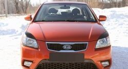 859 р. Реснички на фары RA  KIA Rio ( 2 JB,  4 FB) (2005-2024) дорестайлинг седан, дорестайлинг, хэтчбэк 5 дв., рестайлинг, хэтчбэк 5 дв., рестайлинг седан (Неокрашенные)  с доставкой в г. Набережные‑Челны. Увеличить фотографию 3