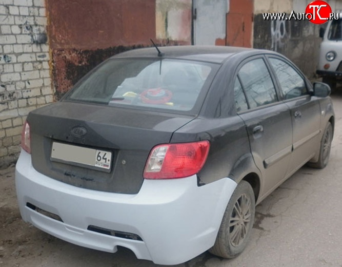 15 999 р. Задний бампер (седан) Ixion KIA Rio 2 JB дорестайлинг седан (2005-2009) (Неокрашенный)  с доставкой в г. Набережные‑Челны