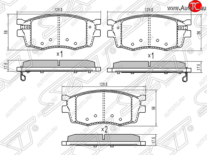 1 199 р. Колодки тормозные SAT (передние)  KIA Rio ( 2 JB,  4 FB) (2005-2024) дорестайлинг седан, дорестайлинг, хэтчбэк 5 дв., рестайлинг, хэтчбэк 5 дв., рестайлинг седан  с доставкой в г. Набережные‑Челны