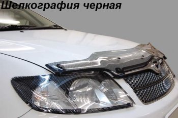 2 299 р. Дефлектор капота CA-Plastiс  KIA Sorento  XM (2009-2012) дорестайлинг (Шелкография черная)  с доставкой в г. Набережные‑Челны. Увеличить фотографию 2