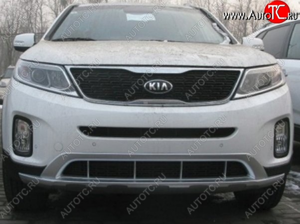 17 299 р. Накладка на передний бампер CT KIA Sorento XM рестайлинг (2012-2015) (Неокрашенная)  с доставкой в г. Набережные‑Челны