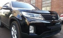 1 469 р. Нижняя сетка на бампер Russtal (черная) KIA Sorento XM рестайлинг (2012-2015)  с доставкой в г. Набережные‑Челны. Увеличить фотографию 2