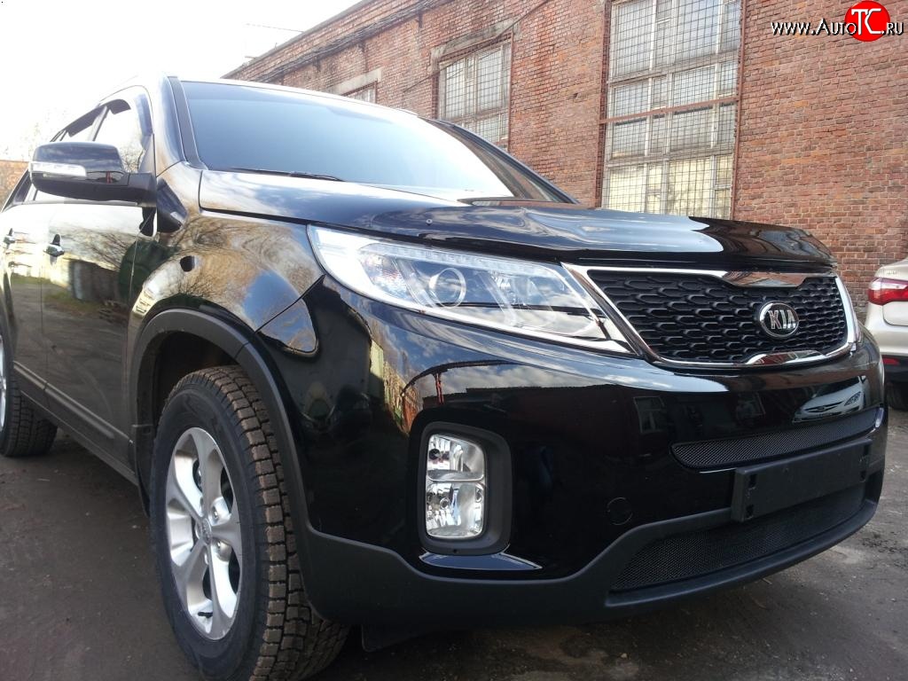 1 469 р. Нижняя сетка на бампер Russtal (черная) KIA Sorento XM рестайлинг (2012-2015)  с доставкой в г. Набережные‑Челны