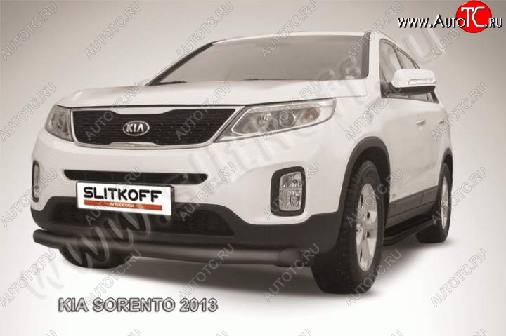 11 799 р. Защита переднего бампера из трубы d76 Slitkoff  KIA Sorento  XM (2012-2015) рестайлинг (Цвет: серебристый)  с доставкой в г. Набережные‑Челны