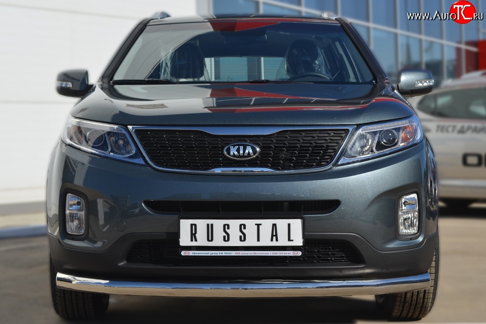 15 999 р. Одинарная защита переднего бампера диаметром 76 мм SLITKOFF KIA Sorento XM рестайлинг (2012-2015)  с доставкой в г. Набережные‑Челны