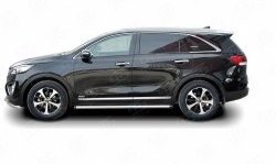 17 299 р. Защита порогов из круглой трубы диаметром 63 мм Russtal KIA Sorento UM/Prime дорестайлинг (2014-2018) (Защита порогов с со скосами на торцах (вариант 1))  с доставкой в г. Набережные‑Челны. Увеличить фотографию 2