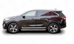 20 749 р. Широкая защита порогов Russtal KIA Sorento UM/Prime дорестайлинг (2014-2018) (Защита порогов с со скосами на торцах (вариант 1))  с доставкой в г. Набережные‑Челны. Увеличить фотографию 3