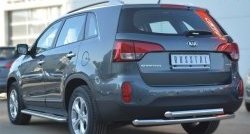 20 599 р. Защита заднего бампера (2 трубы Ø63 мм, нержавейка) SLITKOFF KIA Sorento XM рестайлинг (2012-2015)  с доставкой в г. Набережные‑Челны. Увеличить фотографию 3