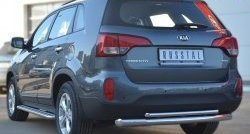 19 549 р. Защита заднего бампера (Ø76 и 42 мм, нержавейка) SLITKOFF  KIA Sorento  XM (2012-2015) рестайлинг  с доставкой в г. Набережные‑Челны. Увеличить фотографию 3