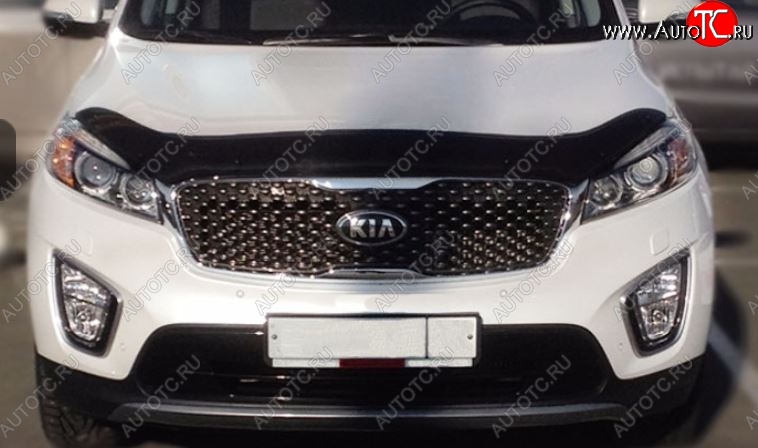 3 199 р. Дефлектор капота SIM  KIA Sorento  UM/Prime (2014-2020) дорестайлинг, рестайлинг  с доставкой в г. Набережные‑Челны