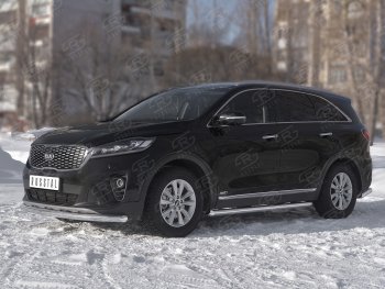 16 999 р. Защита переднего бампера (Ø63 мм, нержавейка) SLITKOFF  KIA Sorento  UM/Prime (2018-2020) рестайлинг  с доставкой в г. Набережные‑Челны. Увеличить фотографию 2