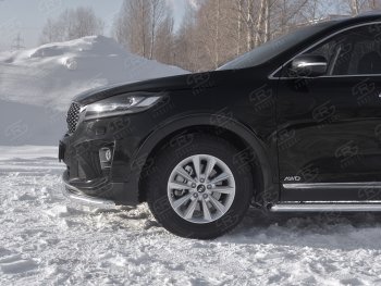 16 999 р. Защита переднего бампера (Ø63 мм, нержавейка) SLITKOFF  KIA Sorento  UM/Prime (2018-2020) рестайлинг  с доставкой в г. Набережные‑Челны. Увеличить фотографию 3