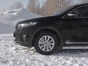 20 899 р. Защита переднего бампера (2 трубы Ø63 и 42 мм, нержавейка) SLITKOFF  KIA Sorento  UM/Prime (2018-2020) рестайлинг  с доставкой в г. Набережные‑Челны. Увеличить фотографию 3