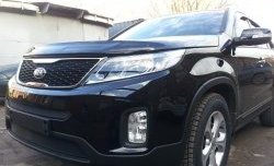 1 469 р. Нижняя сетка на бампер Russtal (черная) KIA Sorento XM рестайлинг (2012-2015)  с доставкой в г. Набережные‑Челны. Увеличить фотографию 2