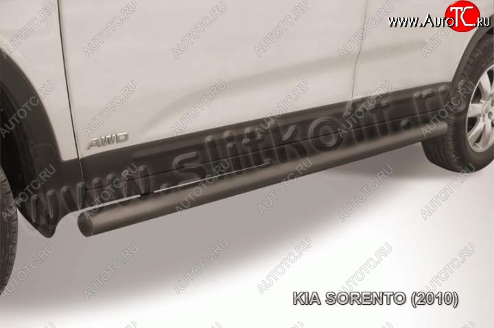 11 499 р. Защита порогов из труб d57 Slitkoff  KIA Sorento  XM (2009-2012) дорестайлинг (Цвет: серебристый)  с доставкой в г. Набережные‑Челны