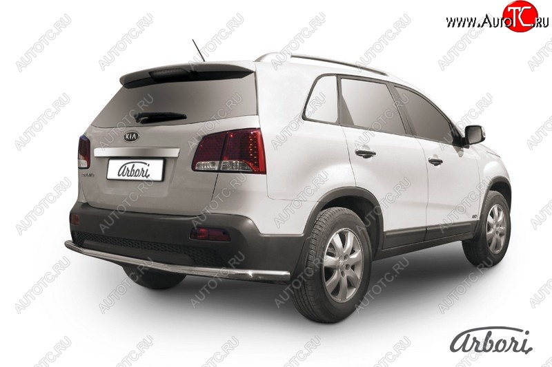 15 299 р. Защита заднего бампера Arbori (длинная, нержавейка, 1 труба d57 mm). KIA Sorento XM дорестайлинг (2009-2012)  с доставкой в г. Набережные‑Челны