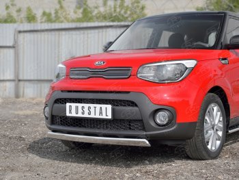 10 349 р. Защита переднего бампера (Ø75х42 мм, нержавейка) Russtal  KIA Soul  PS (2014-2016) дорестайлинг  с доставкой в г. Набережные‑Челны. Увеличить фотографию 4