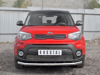 18 299 р. Одинарная защита переднего бампера диаметром 63 мм SLITKOFF KIA Soul PS дорестайлинг (2014-2016)  с доставкой в г. Набережные‑Челны. Увеличить фотографию 2