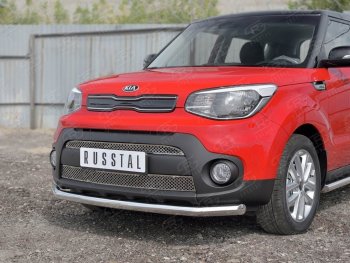 18 299 р. Одинарная защита переднего бампера диаметром 63 мм SLITKOFF KIA Soul PS дорестайлинг (2014-2016)  с доставкой в г. Набережные‑Челны. Увеличить фотографию 3