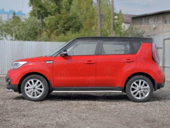 21 999 р. Защита порогов из круглой трубы диаметром 63 мм SLITKOFF v3  KIA Soul  PS (2014-2016) дорестайлинг  с доставкой в г. Набережные‑Челны. Увеличить фотографию 3