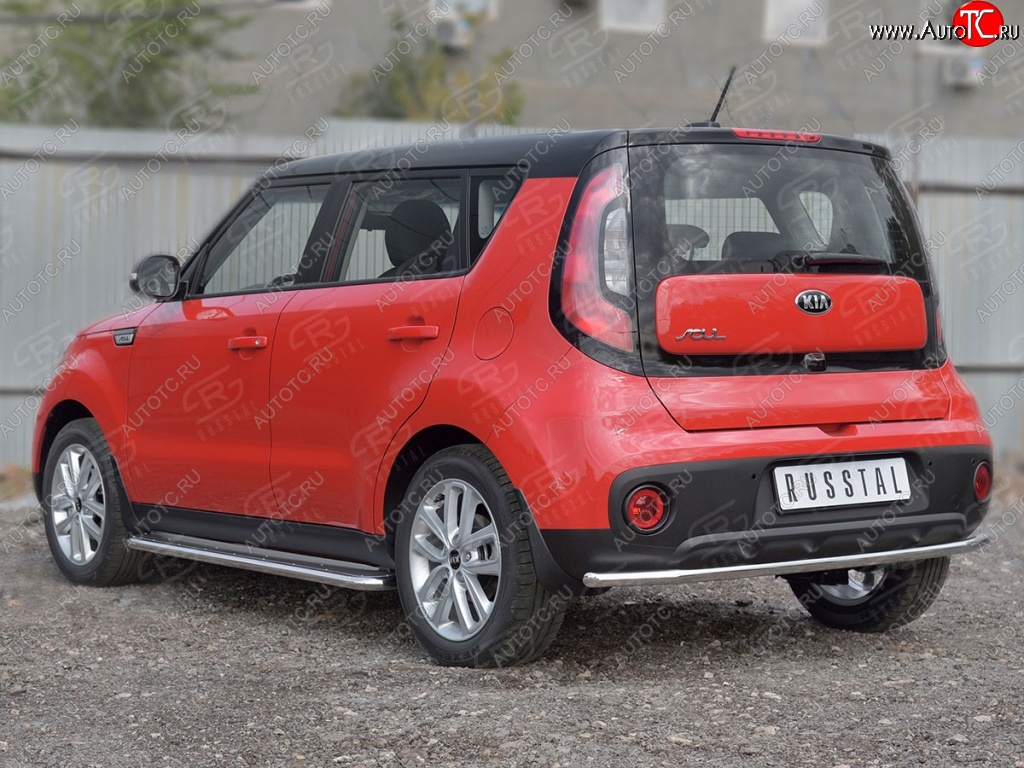 15 999 р. Одинарная защита заднего бампера диаметром 42 SLITKOFF  KIA Soul  PS (2014-2016) дорестайлинг  с доставкой в г. Набережные‑Челны