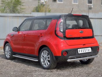 16 399 р. Одинарная защита заднего бампера из трубы диаметром 63 мм SLITKOFF KIA Soul PS дорестайлинг (2014-2016)  с доставкой в г. Набережные‑Челны. Увеличить фотографию 2