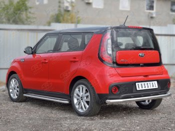 15 249 р. Одинарная защита заднего бампера из трубы диаметром 63 мм SLITKOFF  KIA Soul  PS (2014-2016) дорестайлинг  с доставкой в г. Набережные‑Челны. Увеличить фотографию 2