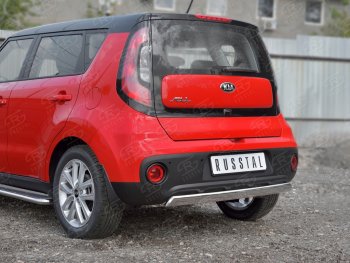 10 349 р. Защита заднего бампера (Ø75x42 мм, нержавейка) Russtal KIA Soul PS дорестайлинг (2014-2016)  с доставкой в г. Набережные‑Челны. Увеличить фотографию 2